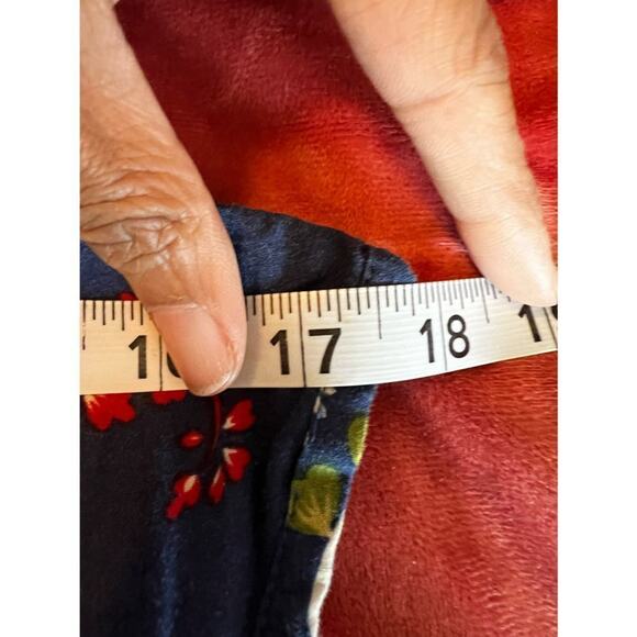 Boho Floral Cotton Wrap Dress – Blue Bird Print – Size Large by Solaris - Picture 13 of 14